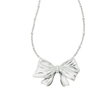Kendra Scott X LoveShackFancy Silver Bow statement Necklace